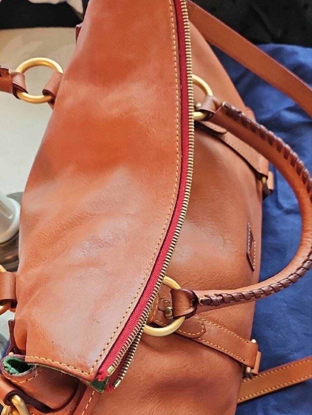 Dooney & Bourke Florentine Leather Large Satchel with Gold Hardware - Picture 2 of 16